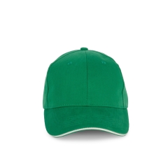 Casquette coton bio 6 panneaux sandwich contrasté Vert K-up