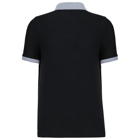 Polo piqué bicolore homme Noir / Gris Oxford Kariban – vue 2