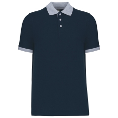 Polo Piqué Bicolore Kariban Marine – Personnalisé Brodé