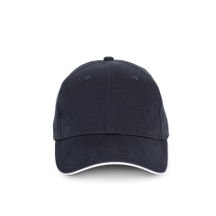 Casquette coton bio 6 panneaux sandwich marine - K-up