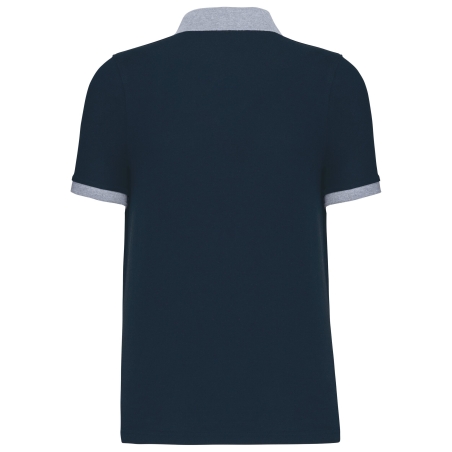 Polo Piqué Bicolore Kariban Marine – Personnalisé Brodé – vue 2
