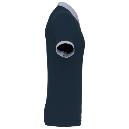 Polo Piqué Bicolore Kariban Marine – Personnalisé Brodé – vue 3