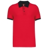 Polo piqué bicolore Rouge/Noir homme Kariban