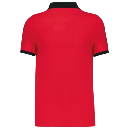 Polo piqué bicolore Rouge/Noir homme Kariban – vue 2