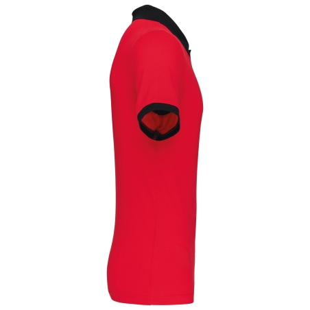 Polo piqué bicolore Rouge/Noir homme Kariban – vue 3