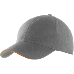 Casquette sport grise & orange K-up – 6 panneaux polyester piqué