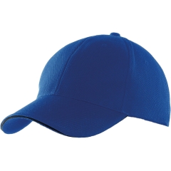Casquette sport 6 panneaux Bleu Royal/Noir K-up