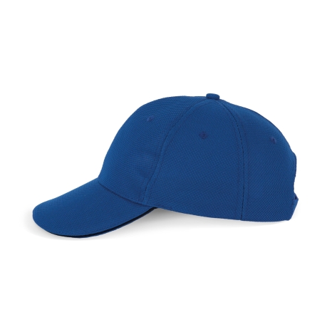 Casquette sport 6 panneaux Bleu Royal/Noir K-up – vue 3