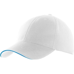 Casquette sport 6 panneaux Blanc/Aqua Blue K-up