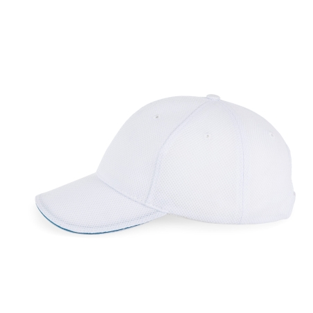 Casquette sport 6 panneaux Blanc/Aqua Blue K-up – vue 3