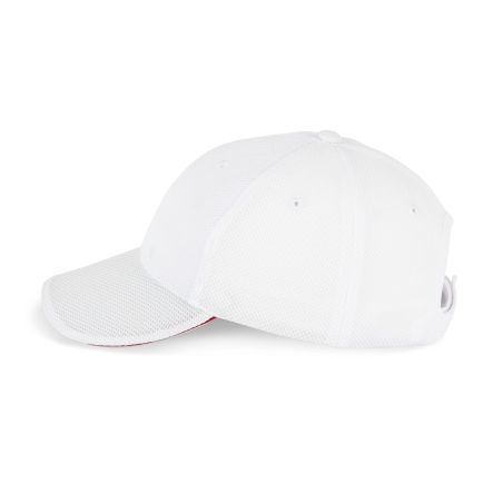 Casquette Sport Blanc/Rouge K-up – Personnalisée – vue 3
