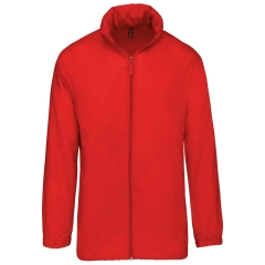 Coupe-vent unisexe rouge repliable Kariban – Veste légère