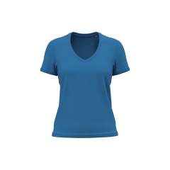 T-shirt BIO150 col V femme Bleu Kariban – Coton Bio