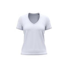 T-shirt bio col V femme blanc 140 g/m² – Kariban