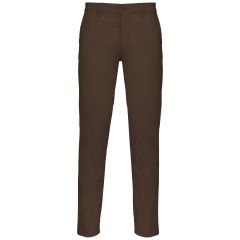 Pantalon chino homme Marron coupe slim Kariban