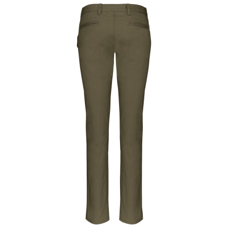 Pantalon chino femme slim vert kaki Kariban – Gamme Sailing – vue 2