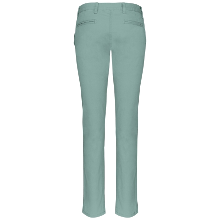 Pantalon chino femme slim vert sauge Kariban – Collection Sailing – vue 2