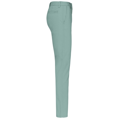 Pantalon chino femme slim vert sauge Kariban – Collection Sailing – vue 3