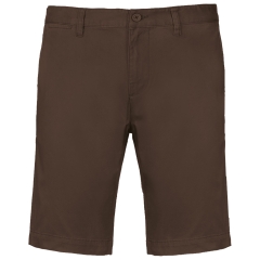Bermuda Chino Homme Slim Marron Kariban – Coton Stretch