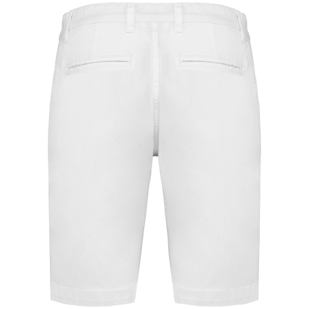 Bermuda Chino Homme Blanc Kariban – Coupe Slim Stretch – vue 2