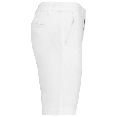 Bermuda Chino Homme Blanc Kariban – Coupe Slim Stretch – vue 3