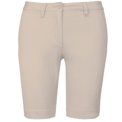 Bermuda Chino Femme Beige Slim – Kariban