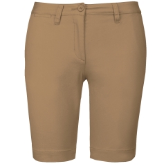 Bermuda Chino Femme Slim Camel Kariban – Marron