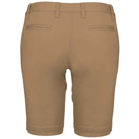 Bermuda Chino Femme Slim Camel Kariban – Marron – vue 2