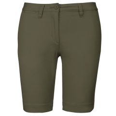 Bermuda Chino Femme Slim Vert Kaki Kariban – Coton Stretch
