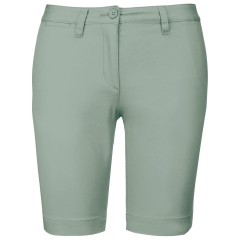 Bermuda Chino Femme Slim Vert Sauge Kariban