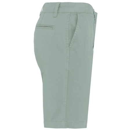 Bermuda Chino Femme Slim Vert Sauge Kariban – vue 3