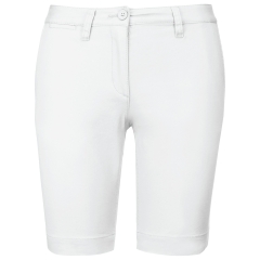 Bermuda Chino Femme Slim Blanc Kariban – Coupe Moderne