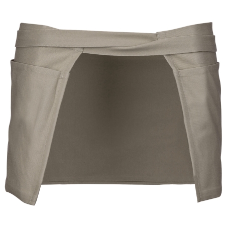 Tablier coton court beige Kariban – 5 poches personnalisable – vue 2