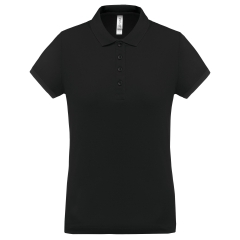 Polo piqué performance femme Noir PROACT® – 180 g/m²