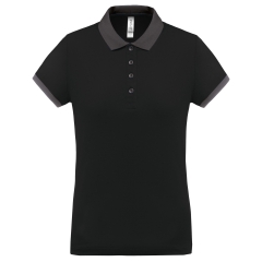 Polo piqué performance femme Noir PROACT® – 180 g/m²