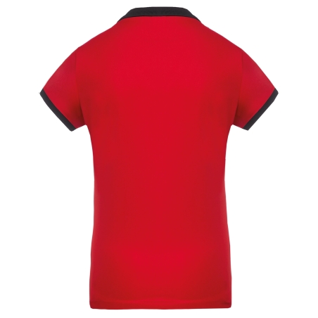 Polo Piqué Performance Femme Rouge PROACT® – Personnalisé – vue 2