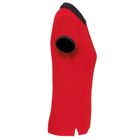 Polo Piqué Performance Femme Rouge PROACT® – Personnalisé – vue 3