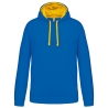 Sweat-shirt capuche contrastée Kariban Bleu Royal/Jaune homme