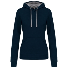 Sweat à capuche contrastée femme Kariban Marine