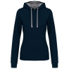 Sweat à capuche contrastée femme Kariban Marine