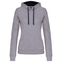 Sweat-shirt capuche contrastée femme Gris Oxford/Navy Kariban