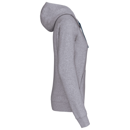 Sweat-shirt capuche contrastée femme Gris Oxford/Navy Kariban – vue 3