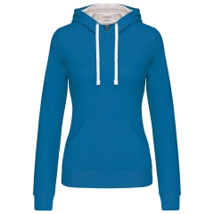 Sweat-shirt capuche contrastée femme Bleu Kariban