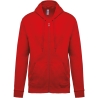 Sweat-shirt zippé capuche unisexe Rouge Kariban