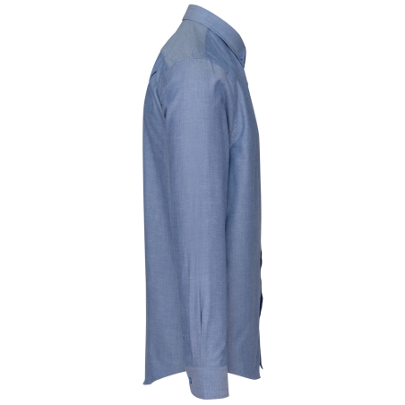 Chemise Oxford Manches Longues Bleu Cobalt Kariban – vue 3