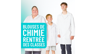 Blouse blanche chimie coton et polycoton